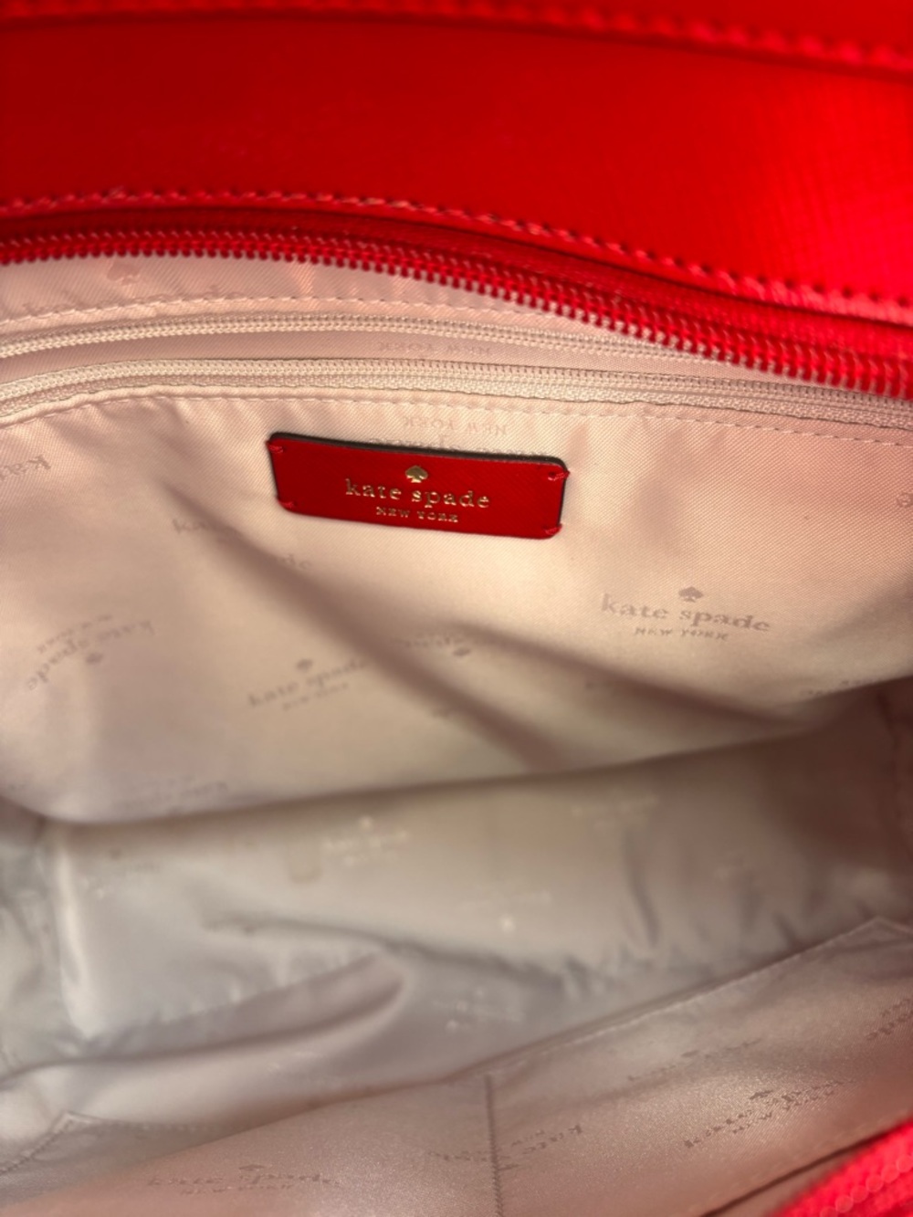 kate spade Red Saffiano Leather Tote - Picture 5 of 6